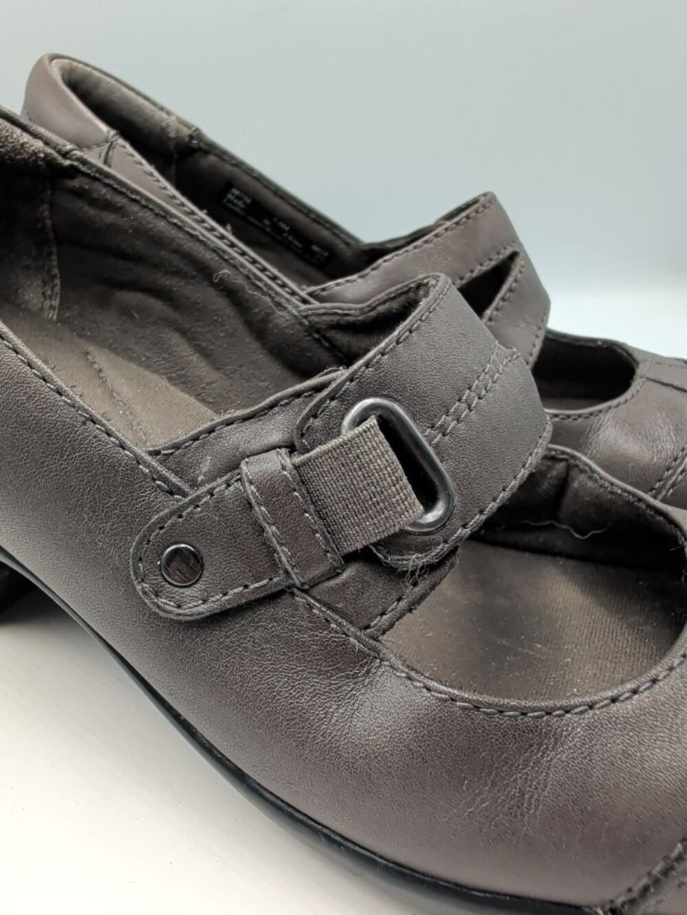 Clarks Ingalls Siene Mary Jane Leather Shoes Womens us 7.5M Grey Boho Croquette - Picture 4 of 10